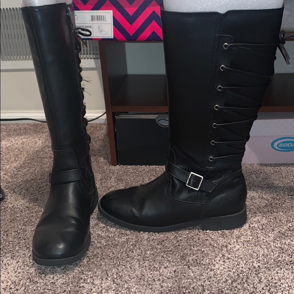 Girls high black boots